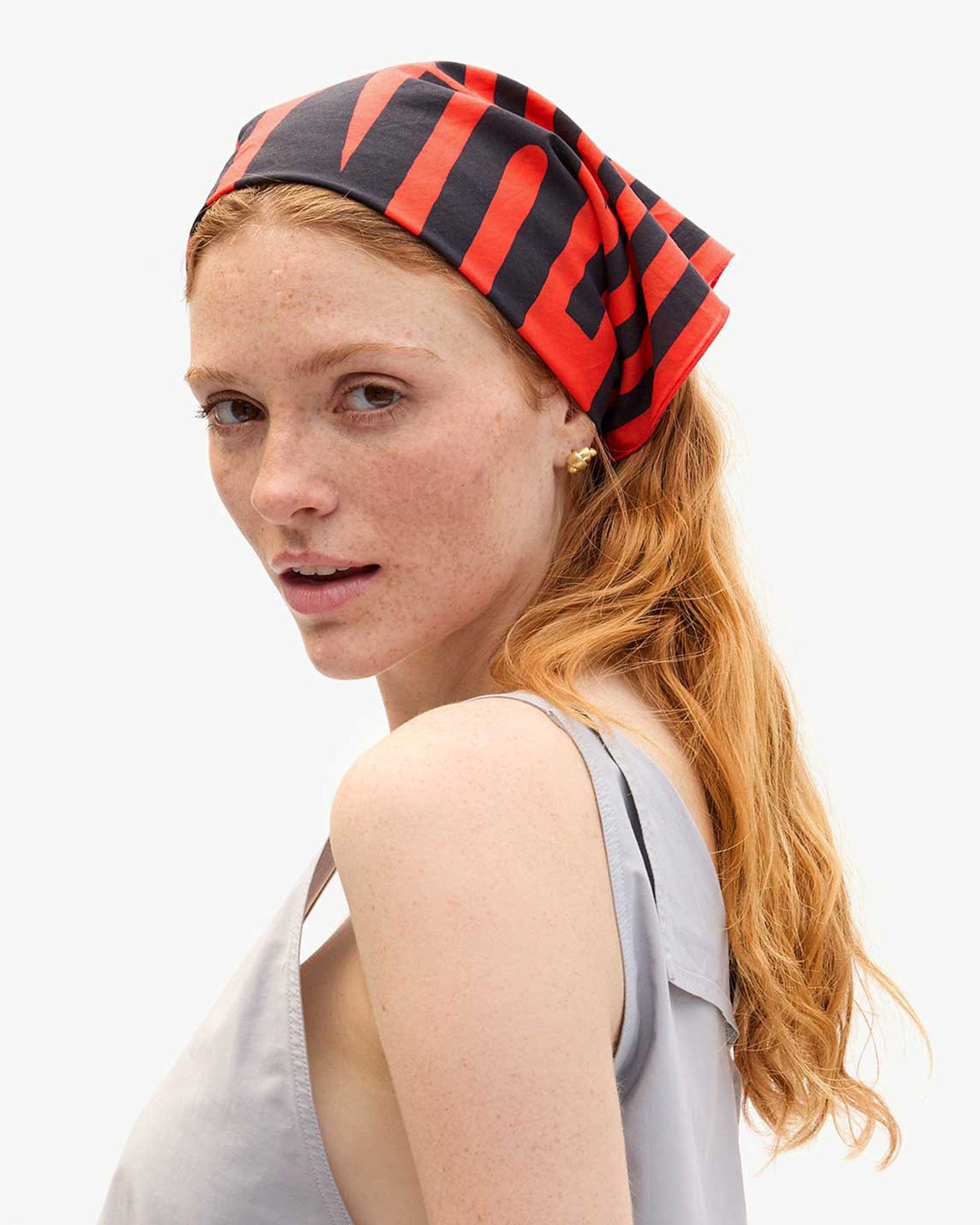 Clare V. Iconique Bandana in Black & Poppy