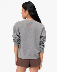 Clare V. Le Court Sweatshirt - Petit Chenille Anchor in Grey Melange 3 - Bliss Boutiques