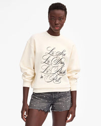 Le Sex, Le Drugs, Le Rock n' Roll Oversized Sweatshirt in Cream w/ Black - Bliss Boutiques