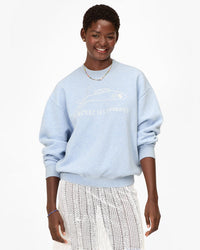 Clare V. Les Sardines Oversized Sweatshirt in Heather Blue 1 - Bliss Boutiques