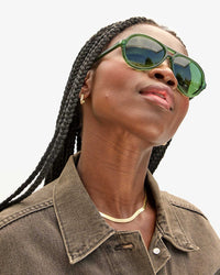 Clare V. Lizzie Sunglasses in Forest