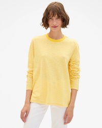 Clare V. L/S Tee - C/L Mini Stripe in Snapdrgn/Crm 1 - Bliss Boutiques