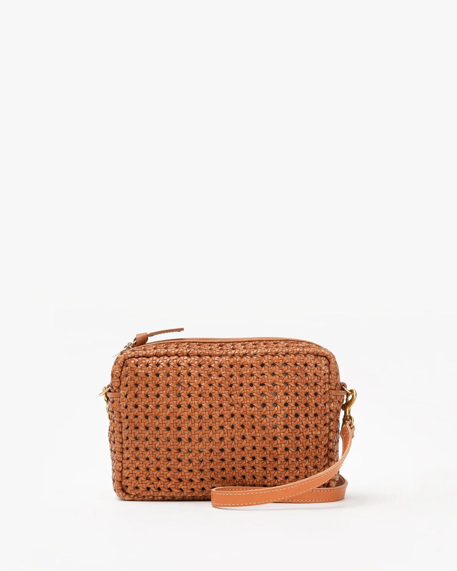 Clare V. Midi Sac in Tan Rattan