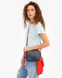 Clare V. Midi Sac w/ Pocket - Medium Woven Diagonal in Twilight 2 - Bliss Boutiques