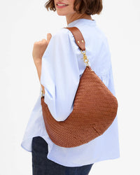 Clare V. Moyen Messenger in Hazelnut 4 - Bliss Boutiques