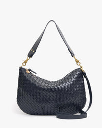 Clare V. Moyen Messenger - Medium Woven Diagonal in Twilight 1 - Bliss Boutiques