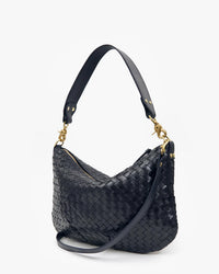 Clare V. Moyen Messenger - Medium Woven Diagonal in Twilight 6 - Bliss Boutiques