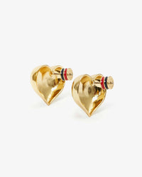 Clare V. Accessories Mylar Heart Earrings in Gold
