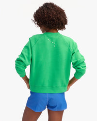 Clare V. Oui Le Court Sweatshirt in Green 3 - Bliss Boutiques