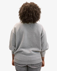 Clare V. Oui Oversized Sweatshirt in Grey Melange w/ Bordeaux