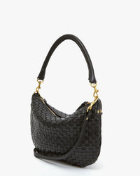 Clare V. Accessories Black Petit Moyen Messenger - Black Woven Checker
