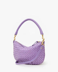 Clare V. Petit Moyen Msngr - Med Wvn Diagonal in Jacaranda 6 - Bliss Boutiques