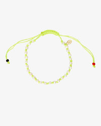 Clare V. Petit Pearl Beaded Bracelet in Neon Yellow/Cream