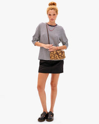 Clare V. Petite Claudine - Pablo Cat Suede in Lark/Brown 3 - Bliss Boutiques