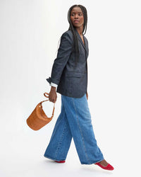 Clare V. Petite Jeanne - Natural Woven Checker