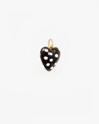 Clare V. Polka Dot Heart Charm in Black