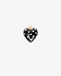Clare V. Polka Dot Heart Charm in Black