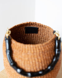 Clare V. Pot de Miel w/ Bamboo Handle in Dulce de Leche 4 - Bliss Boutiques