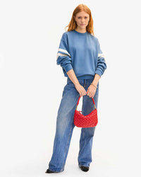 Clare V. Puffy Woven Nappa Petit Moyen Messenger in Rosa