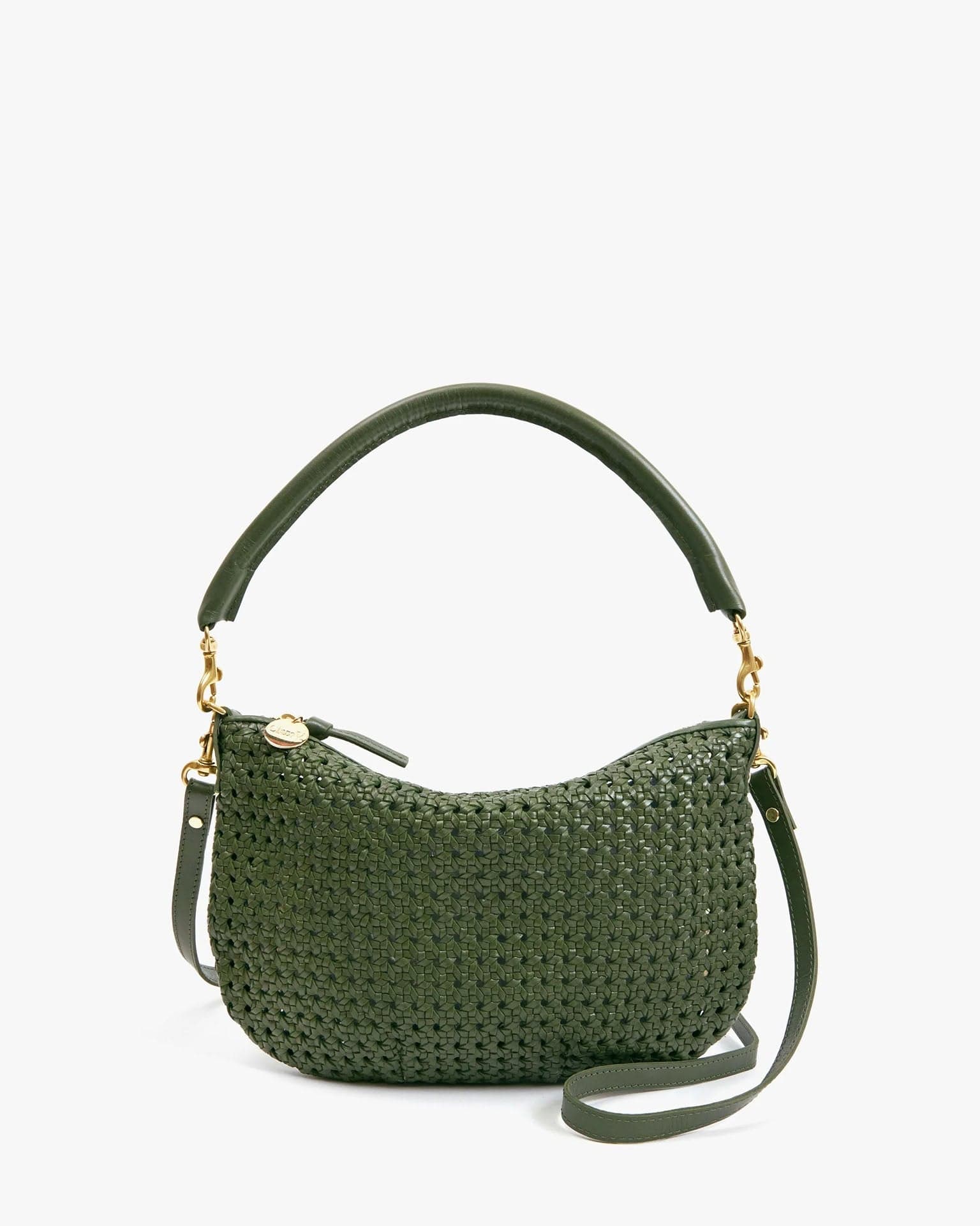 Clare V. Accessories Army Rattan Petit Moyen Messenger in Army