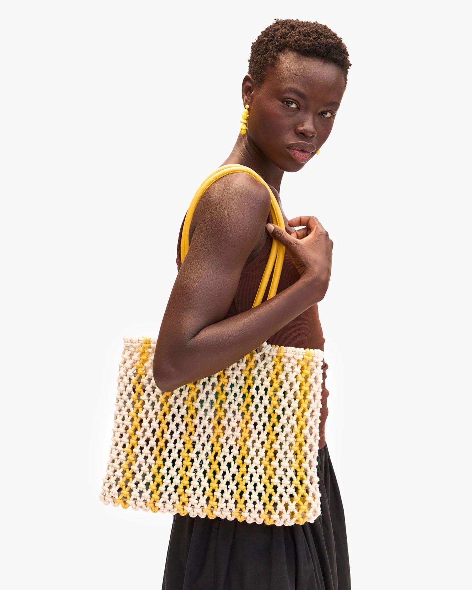 Clare V. Sandy in Snapdragon & Cream Stripe