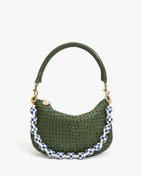 Clare V. Accessories Blue/Cream Shortie Strap in Blue/Cream Checker