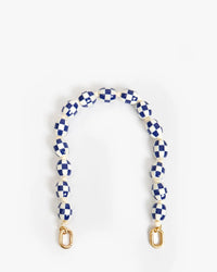 Clare V. Accessories Blue/Cream Shortie Strap in Blue/Cream Checker