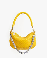 Clare V. Shortie Strap in Blue/Cream Hearts