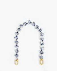 Clare V. Shortie Strap in Blue/Cream Hearts