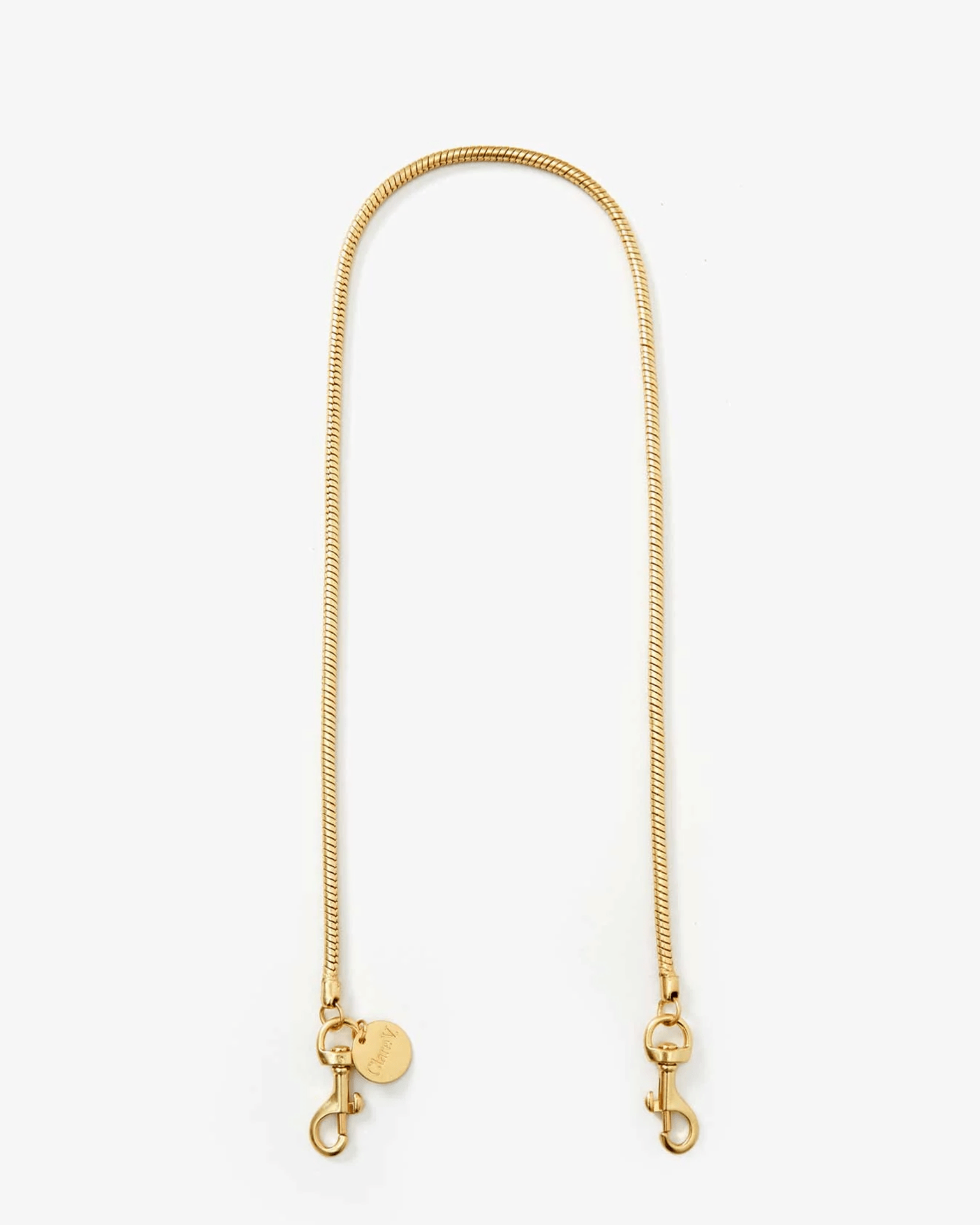 Clare V. Snake Chain Shoulder Strap in Vintage Gold