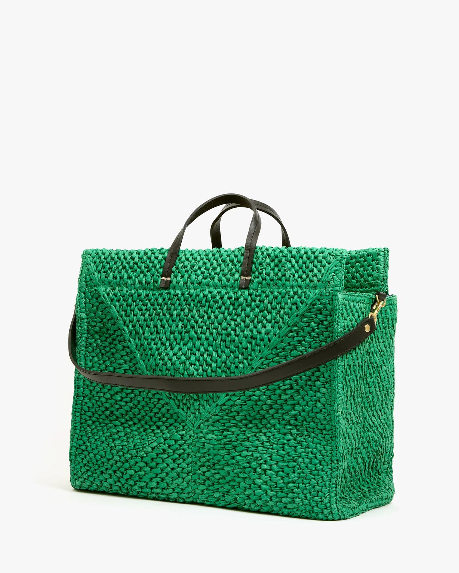Clare V. Summer Simple Tote in Green Apple Raffia