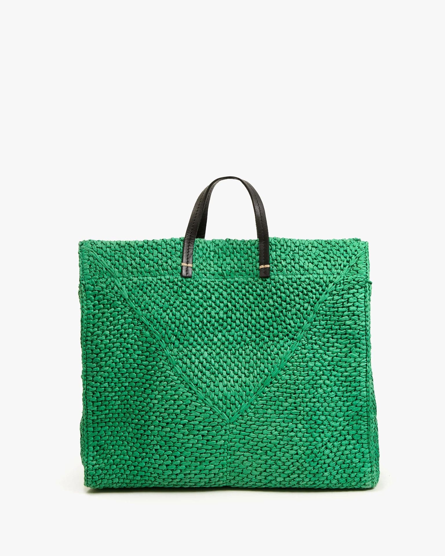 Clare V. Summer Simple Tote in Green Apple Raffia