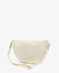 Clare V. Woven Checker Grande Fanny in Cream 5 - Bliss Boutiques