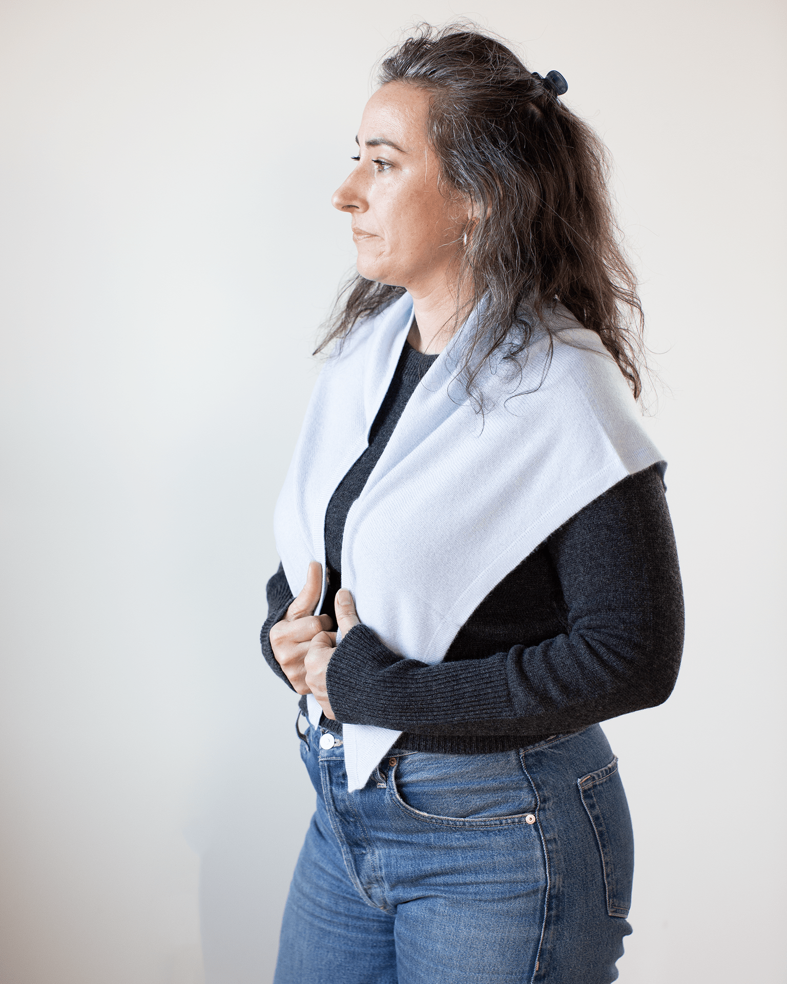 COLORI Large Triangle Bandana in Porcelain