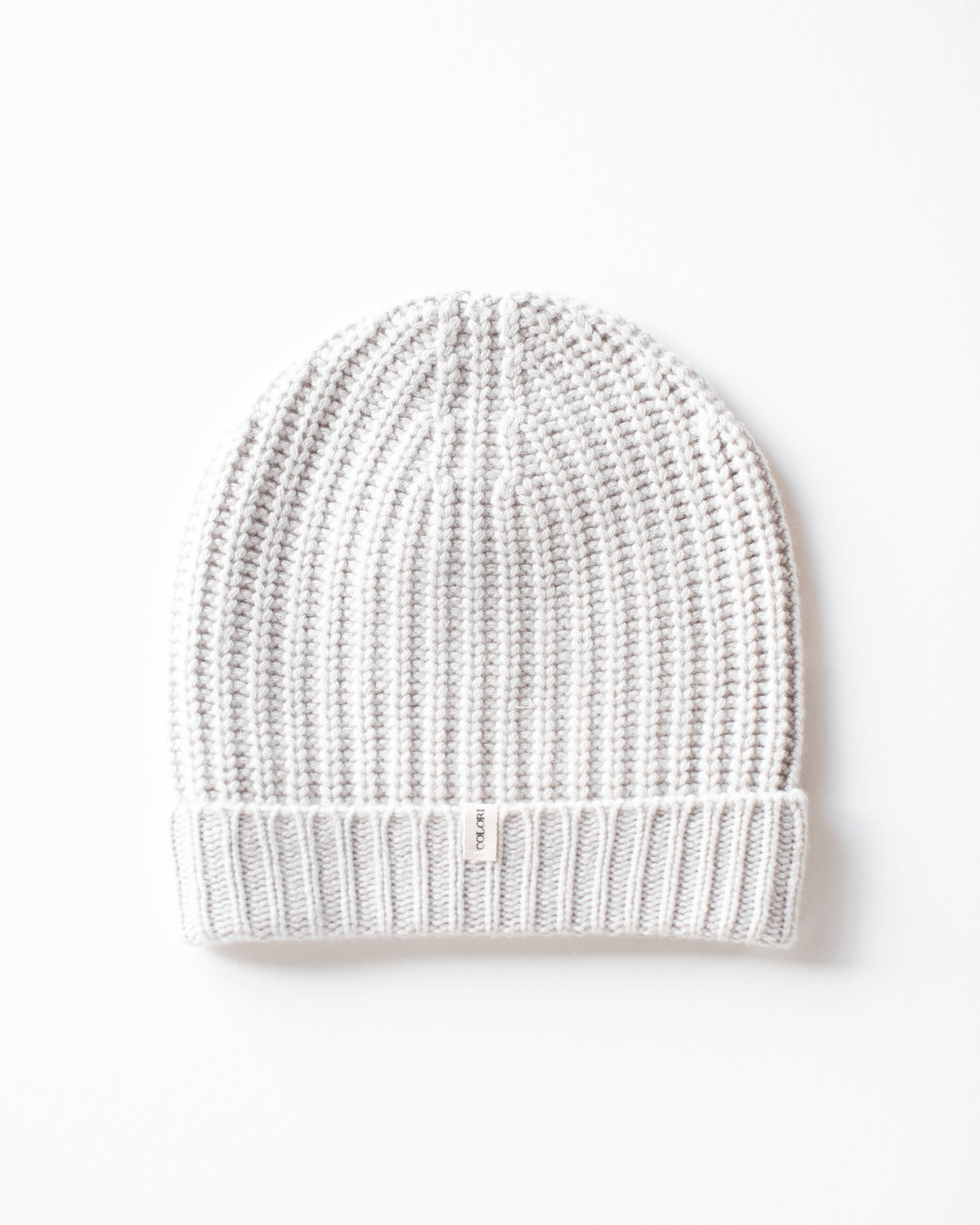 COLORI Ribbed Beanie in Stucco