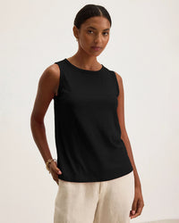 Taurus Crew Tank Top in Black