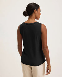 Taurus Crew Tank Top in Black