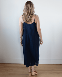CP Shades Ava Cotton Silk Lined Long Cami Slipdress in Ink