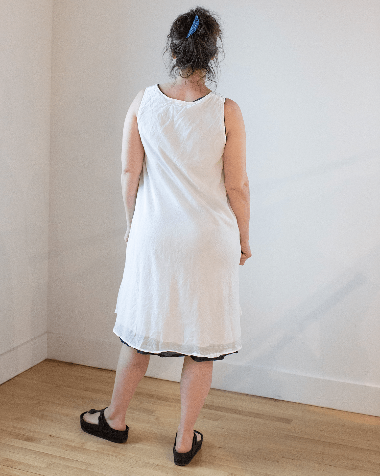 CP Shades Bree Dress in White Cotton Silk
