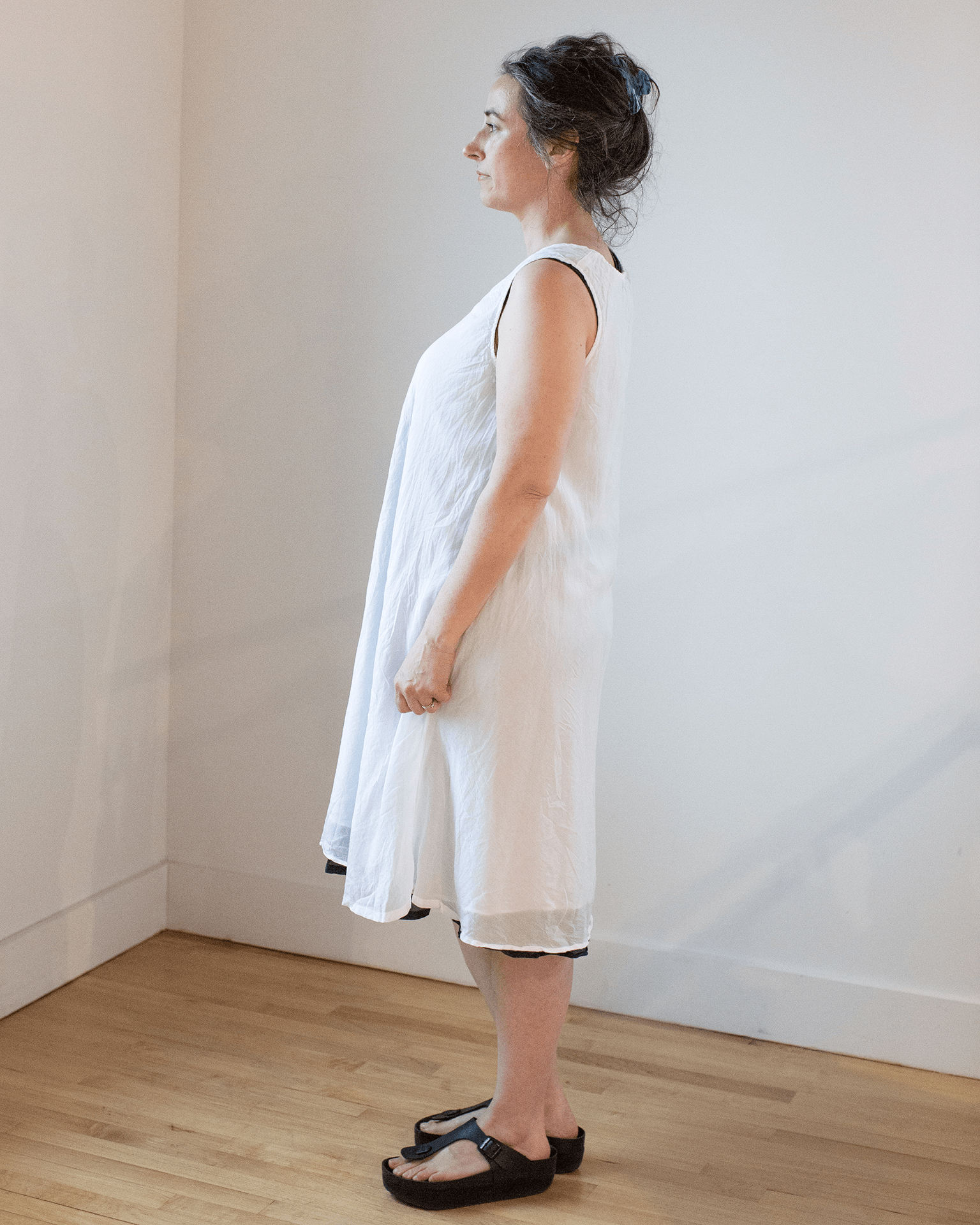 CP Shades Bree Dress in White Cotton Silk