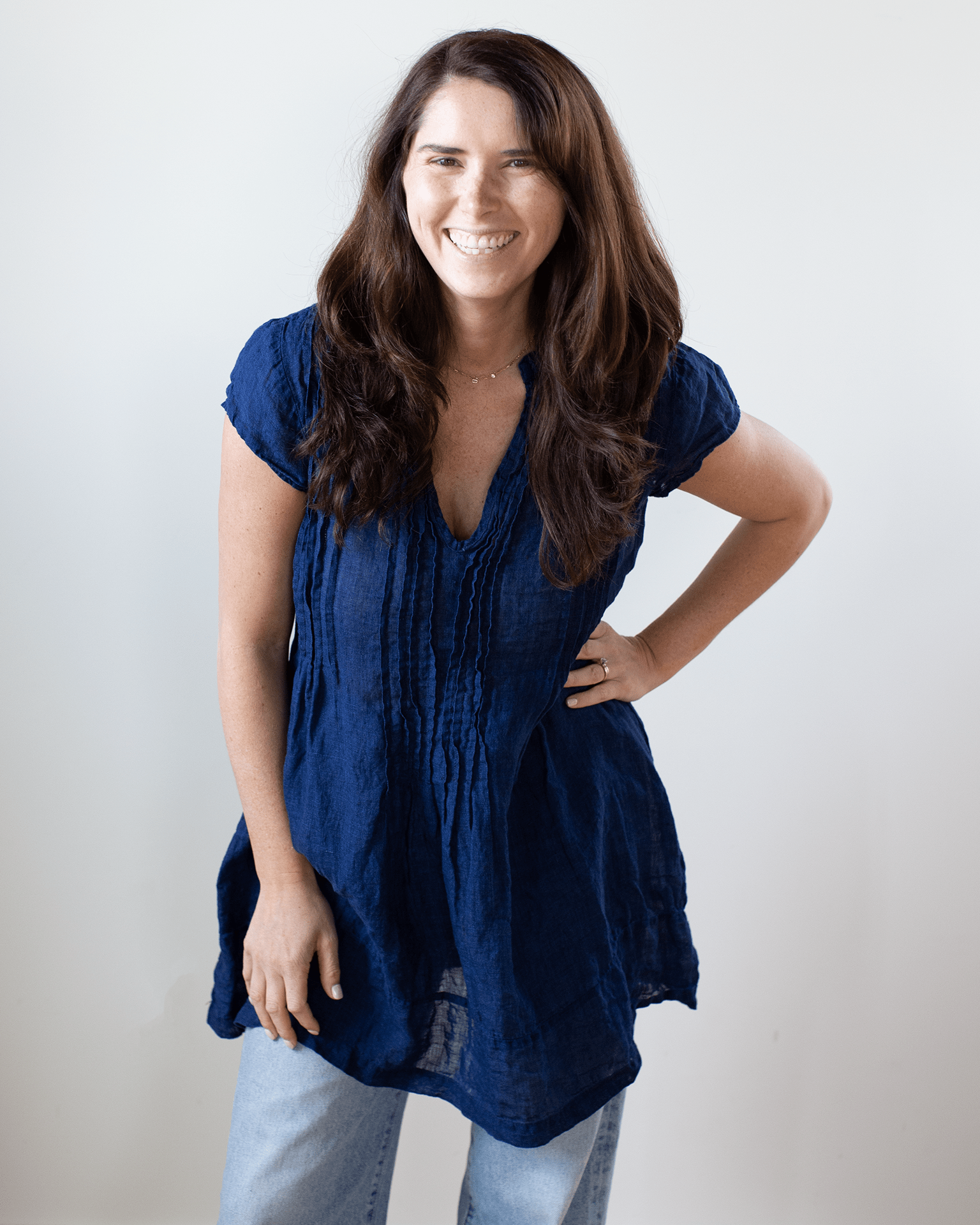 CP Shades Cap Slv Regina - Indigo Linen in Indigo