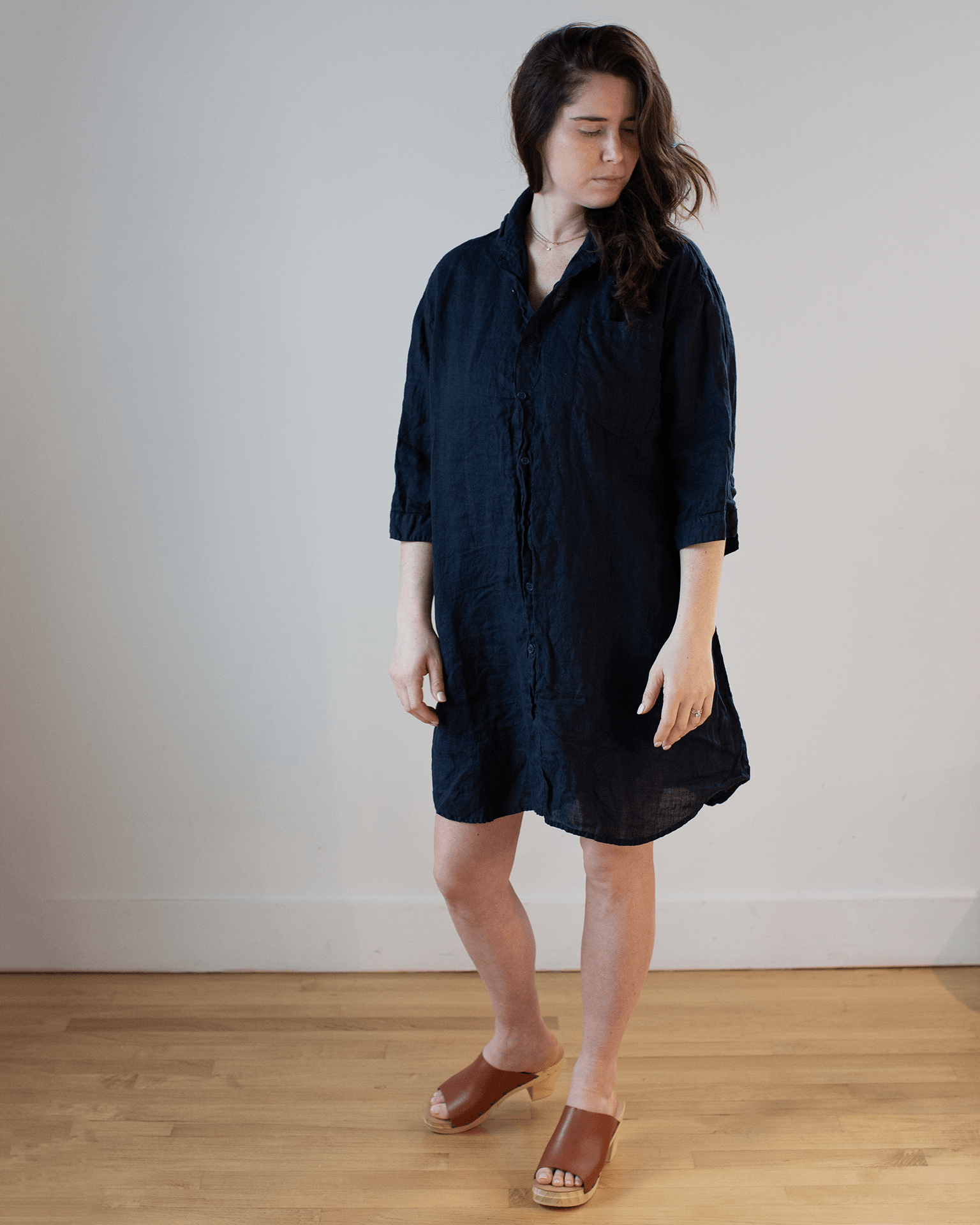 Cora Linen Dress in Ink