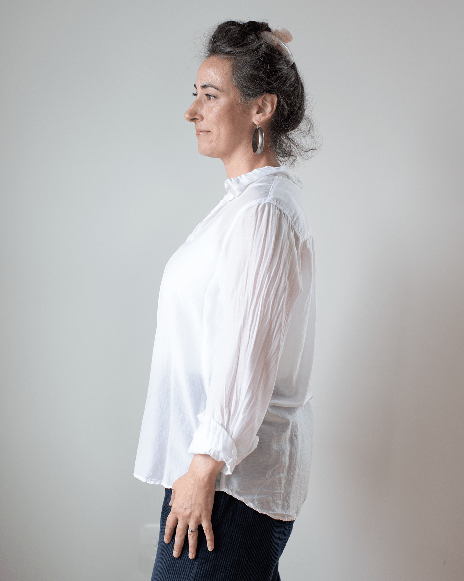 CP Shades Eliza Fitted Button Down w/o Pkts - Cotton/Silk in White