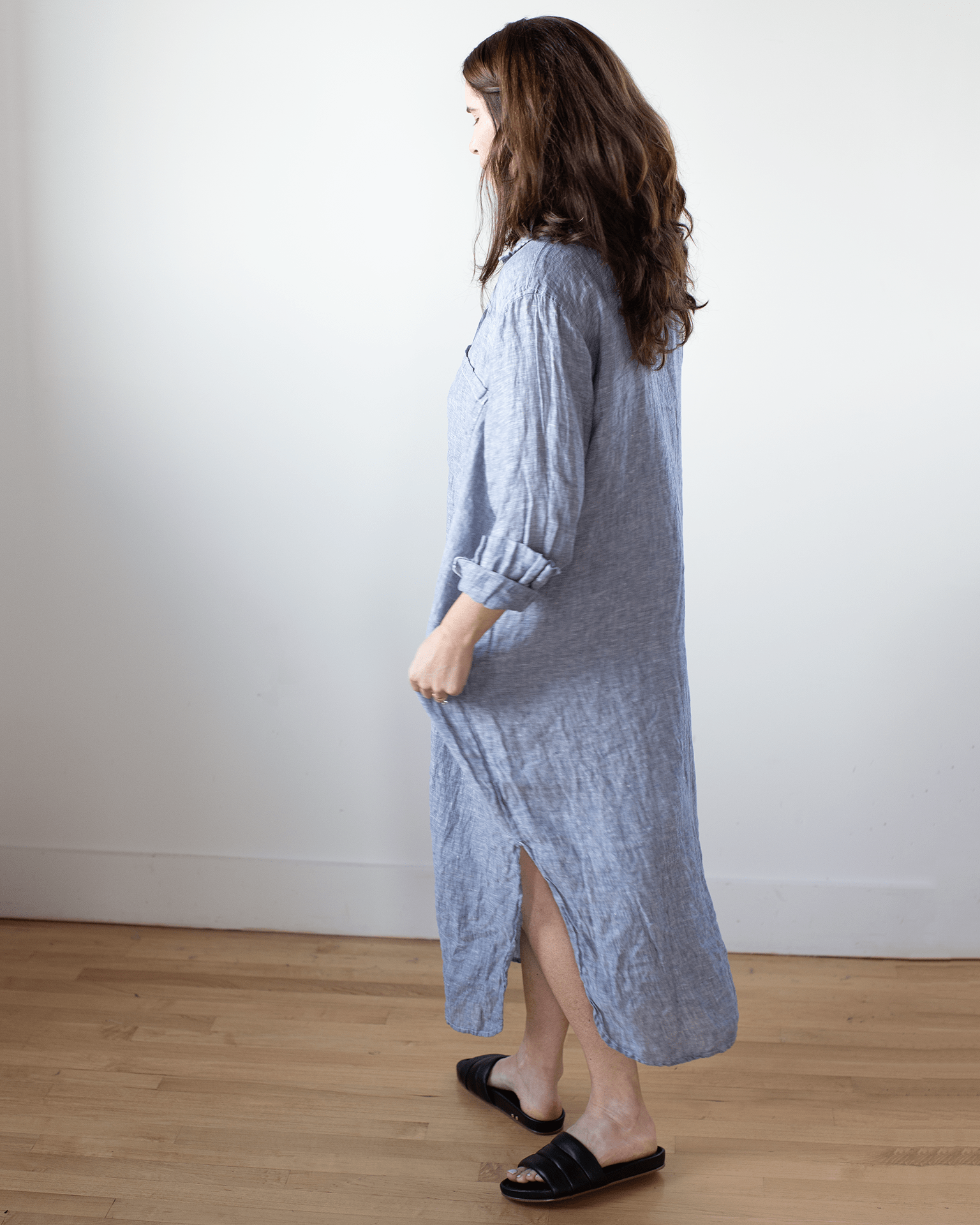 CP Shades Elle Boxy Shirtdress in Ink Chambray