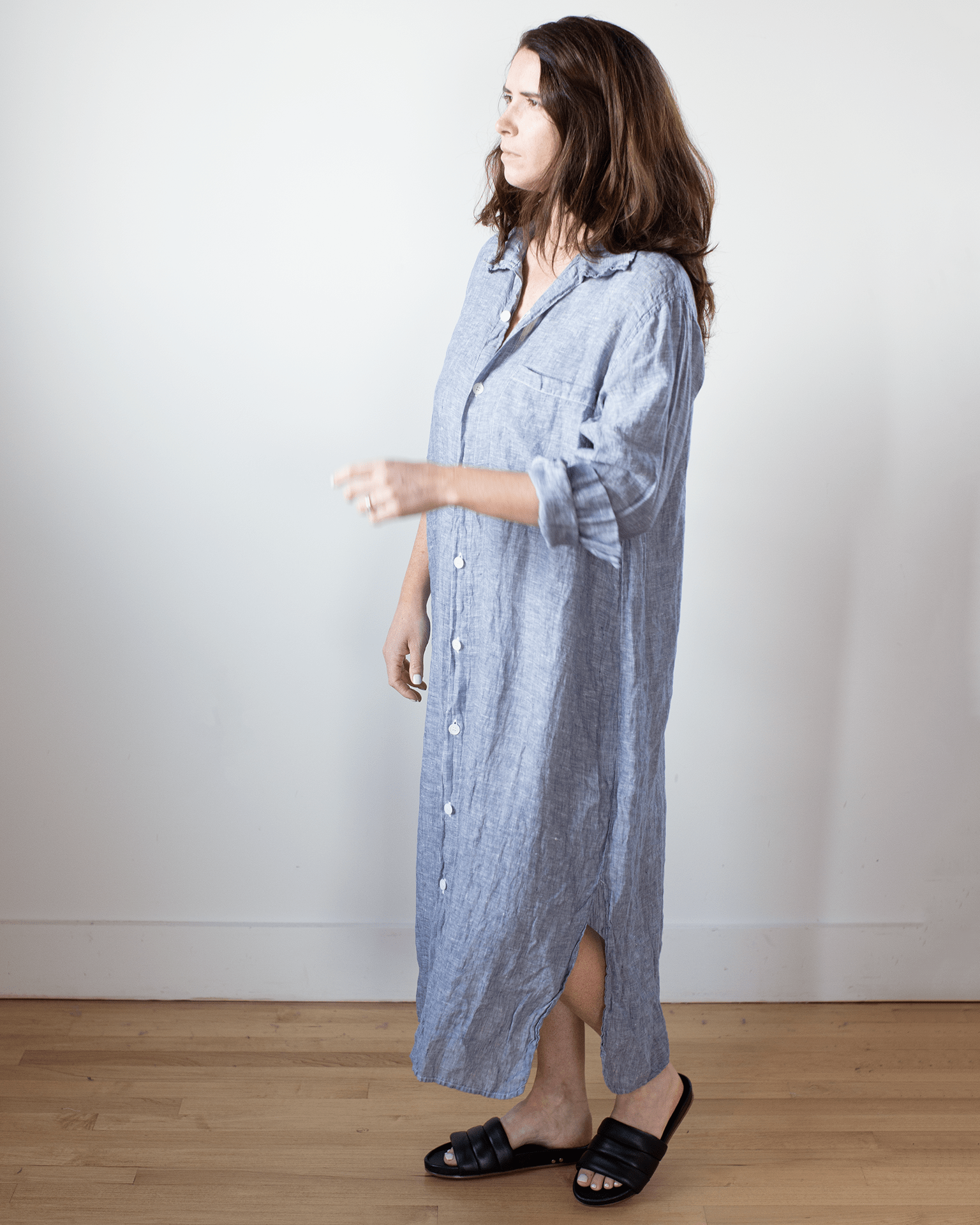 CP Shades Elle Boxy Shirtdress in Ink Chambray