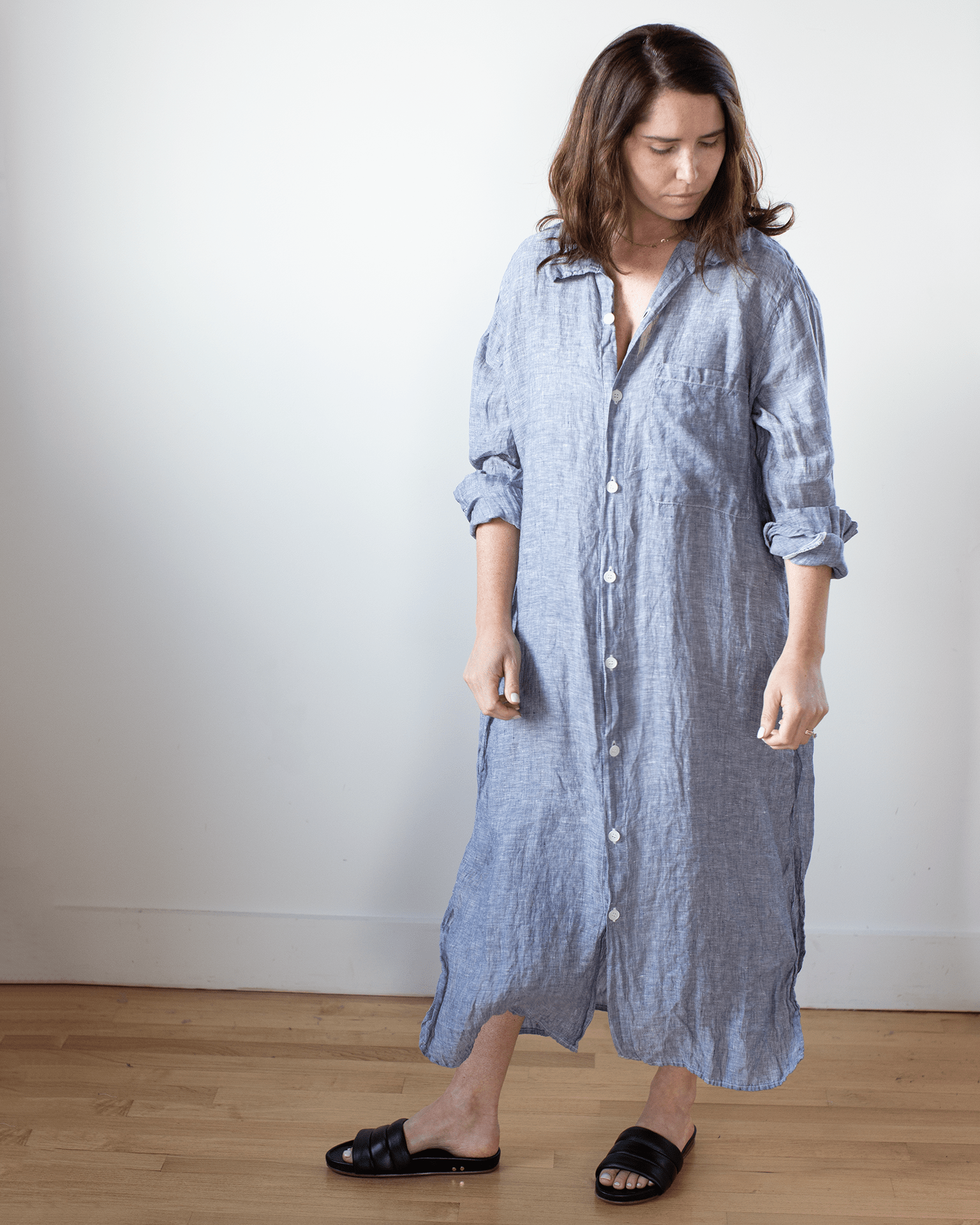 CP Shades Elle Boxy Shirtdress in Ink Chambray