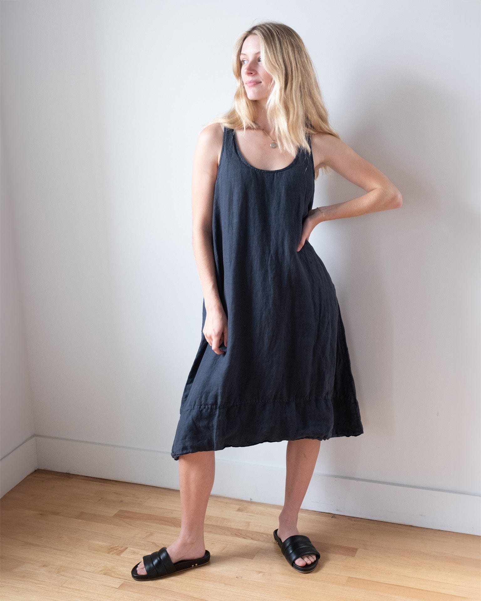 CP Shades Freida Dress in Lined Ink Linen