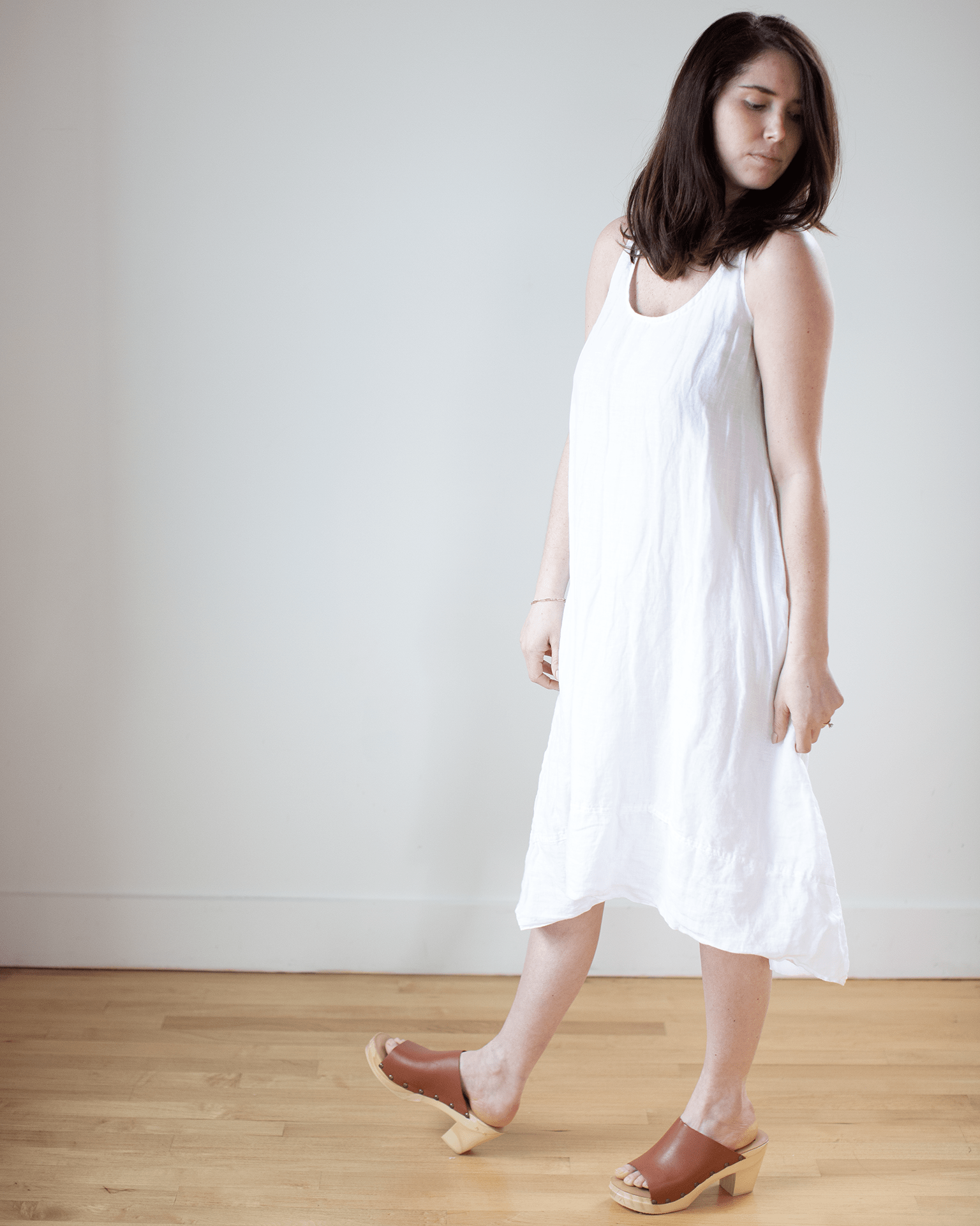 CP Shades Freida Dress in Lined White Linen