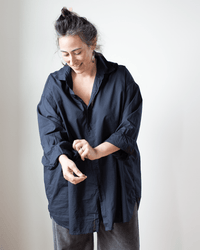 CP Shades Jane Oversized Button Down w/o Pkts - Cotton Oxford in Ink