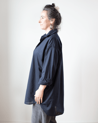 CP Shades Jane Oversized Button Down w/o Pkts - Cotton Oxford in Ink